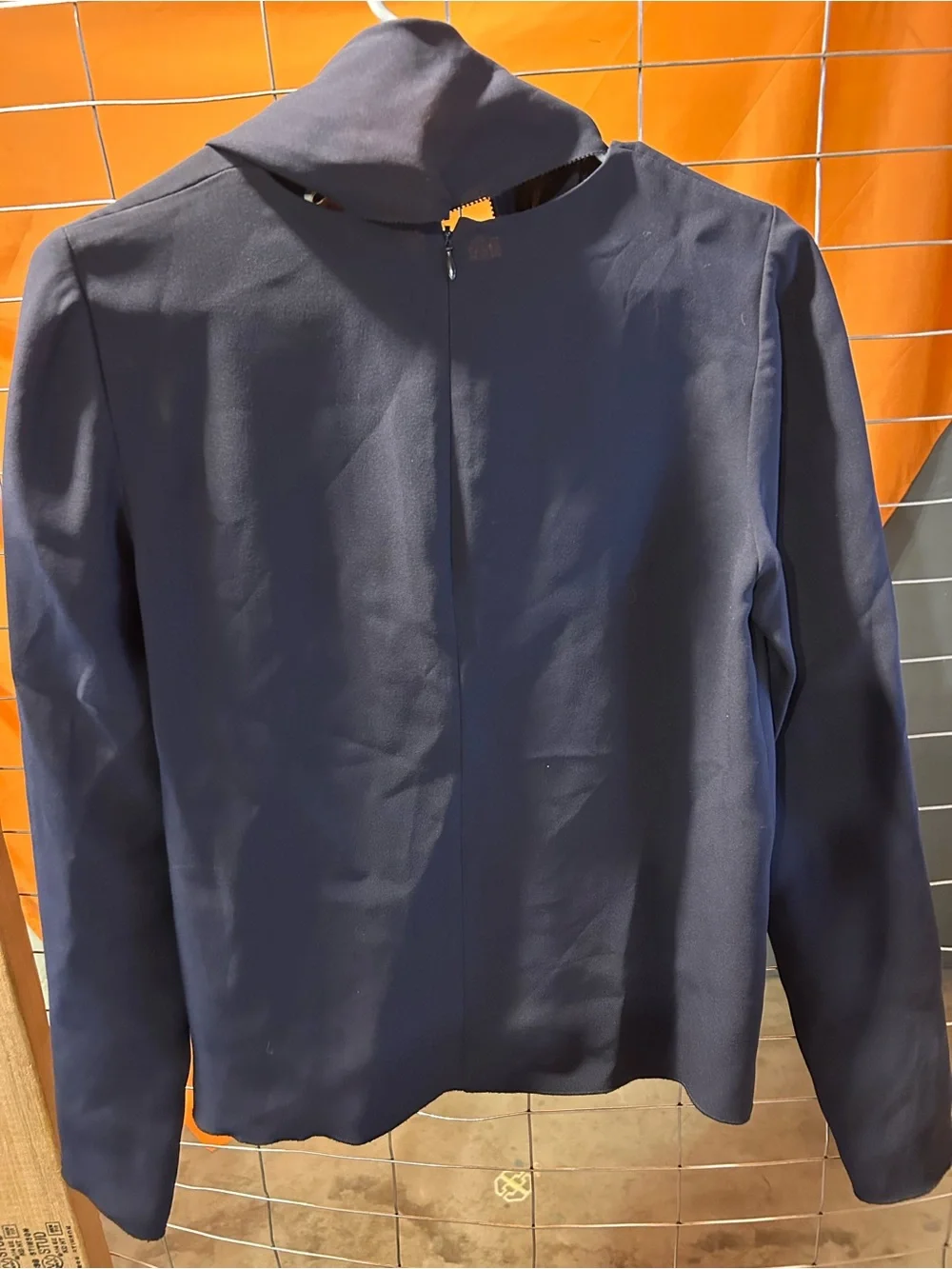 Tory Burch Navy Tie-Detail Blazer